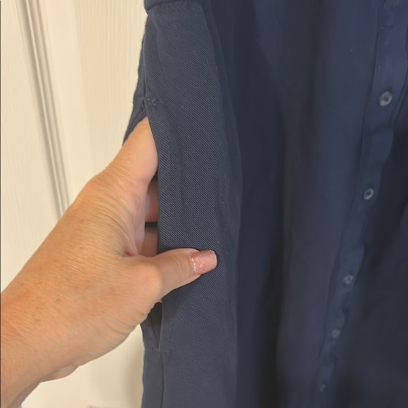 4 for $25!  Elegant Navy Button-Down Dress - Picture 5 of 6